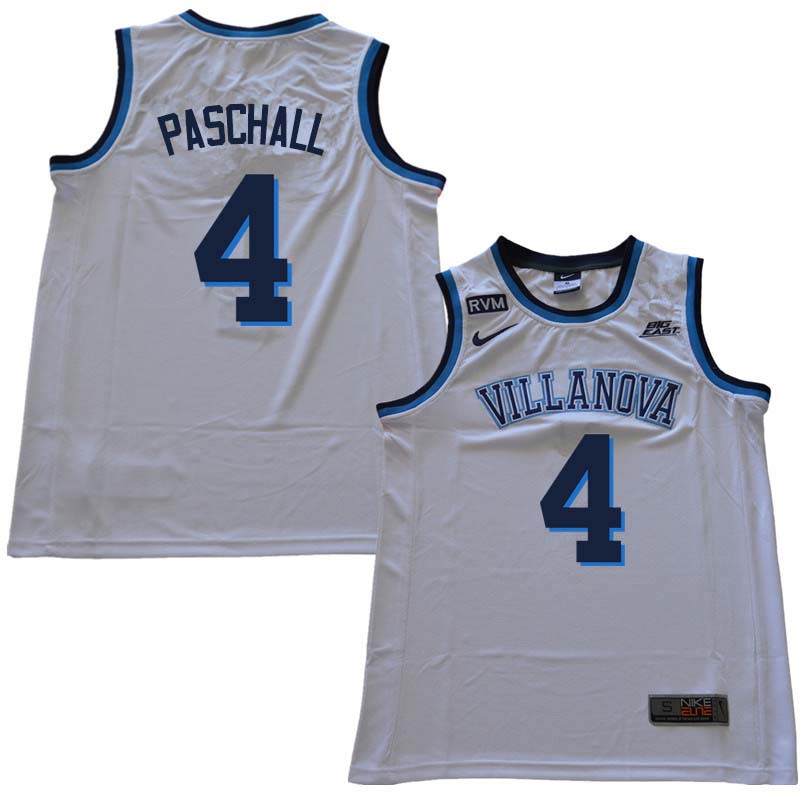 2018 Men #4 Eric Paschall Willanova Wildcats College Basketball Jerseys Sale-White